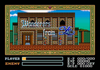 Ys - Wanderers from Ys (Japan) Title Screen
